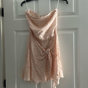 Skylar + Madison Tan and Cream Strapless dress from Island Gypsy